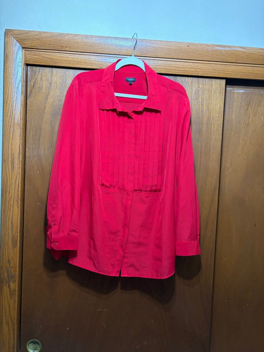 Talbots Petites Red Pintuck Button Front Blouse Shirt Women’s 3XP Petite Plus